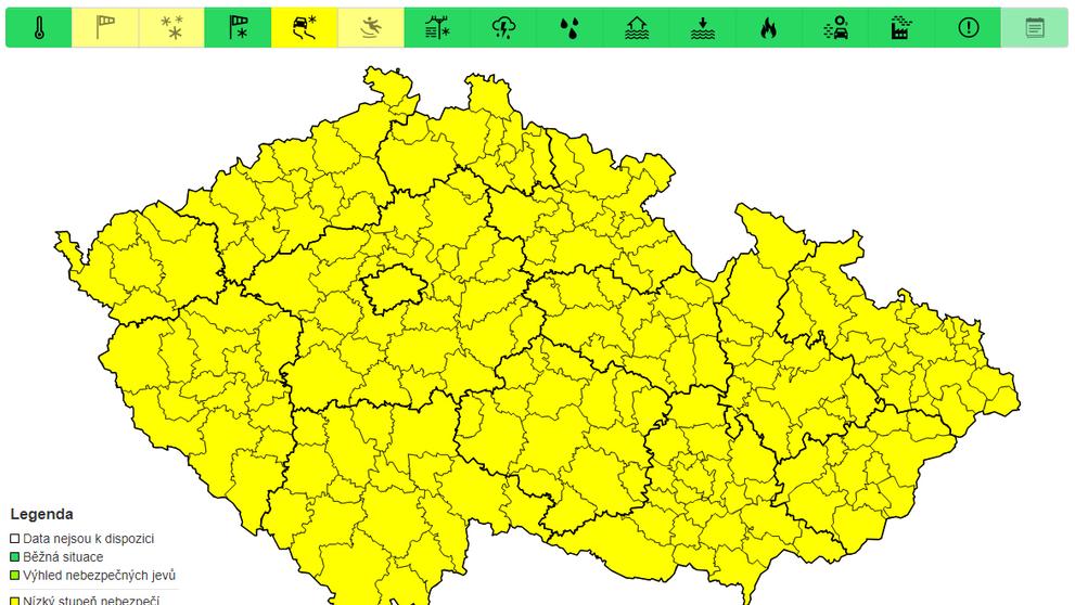 Výstraha před náledím, 2. 1., 3. 1.
