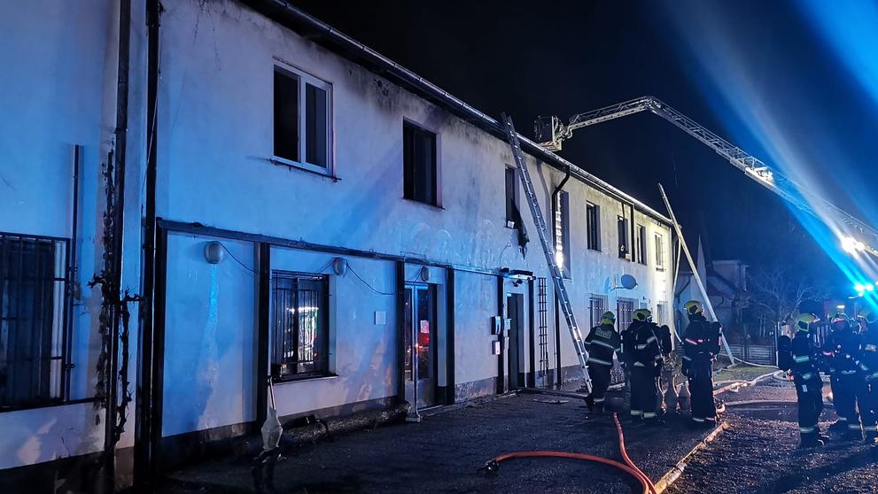Požár ubytovny v Praze