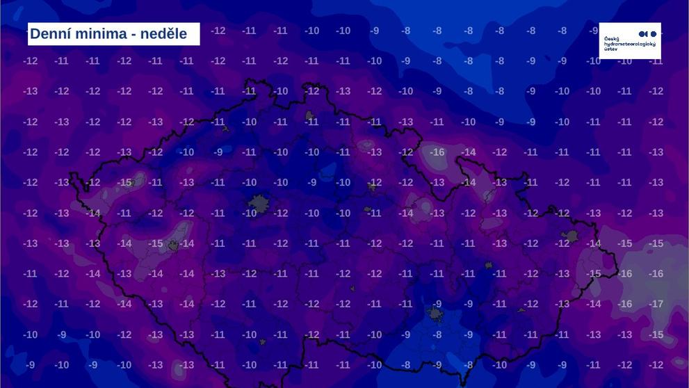 Denní minima – neděle