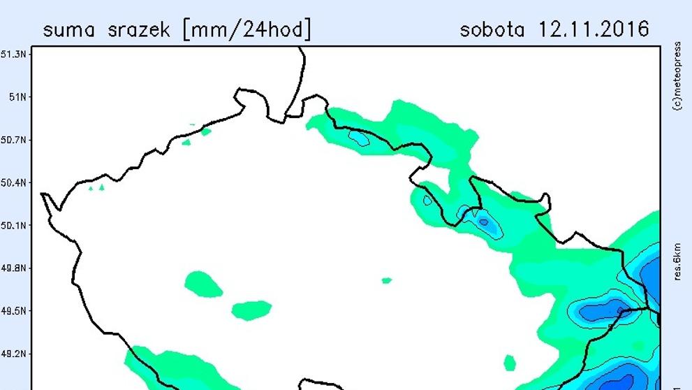 Srážkové mapy 10.11 - 13.11. 2016 - 3