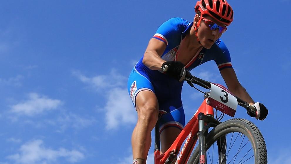 Jaroslav Kulhavý si na olympijské trati v Essexu jede pro zlato.