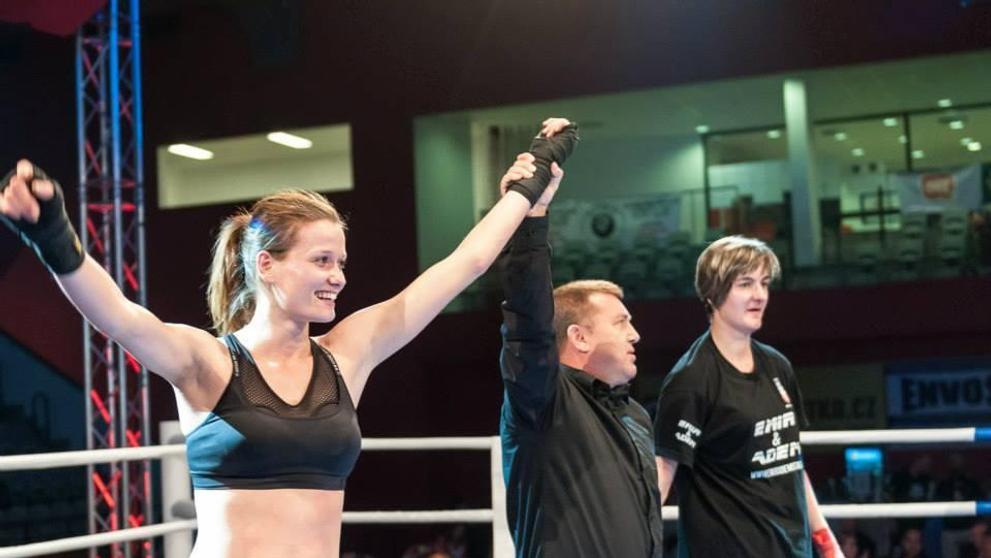 Kateřina při zápasechv kickboxu - 1