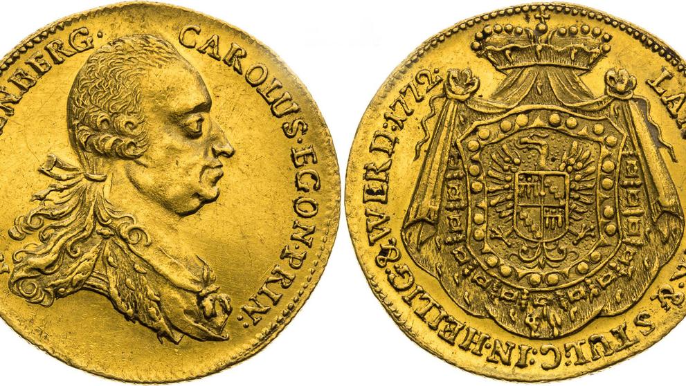 Dukát 1772 Karla Egona z Fürstenberku