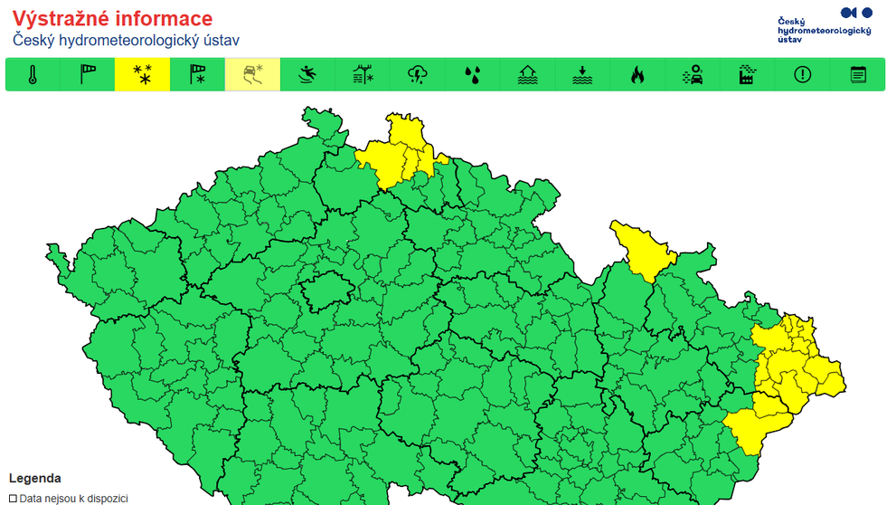 Výstraha před novou sněhovou pokrývkou
