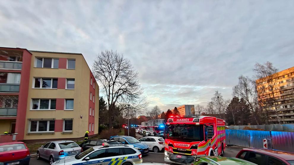 Požár v Bohušovické ulici v Praze 9, 25. 1. 2025