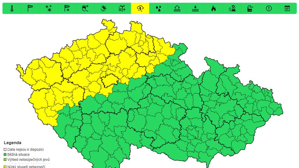 Výstraha před bouřkami, čtvrtek
