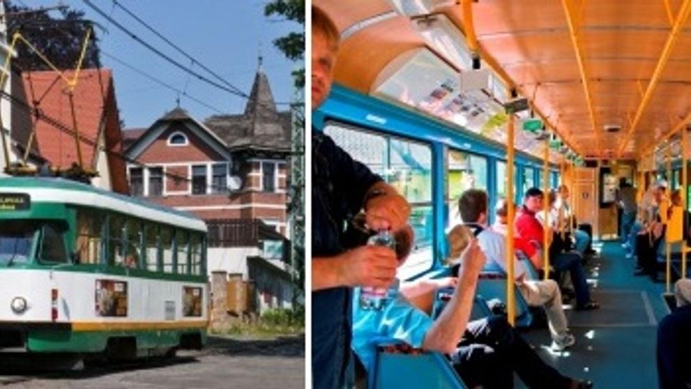 Souprava tramvají T2R č. 18 a 19 z let 1960 až 1962