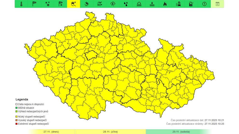 Výstraha ČHMÚ – Náledí