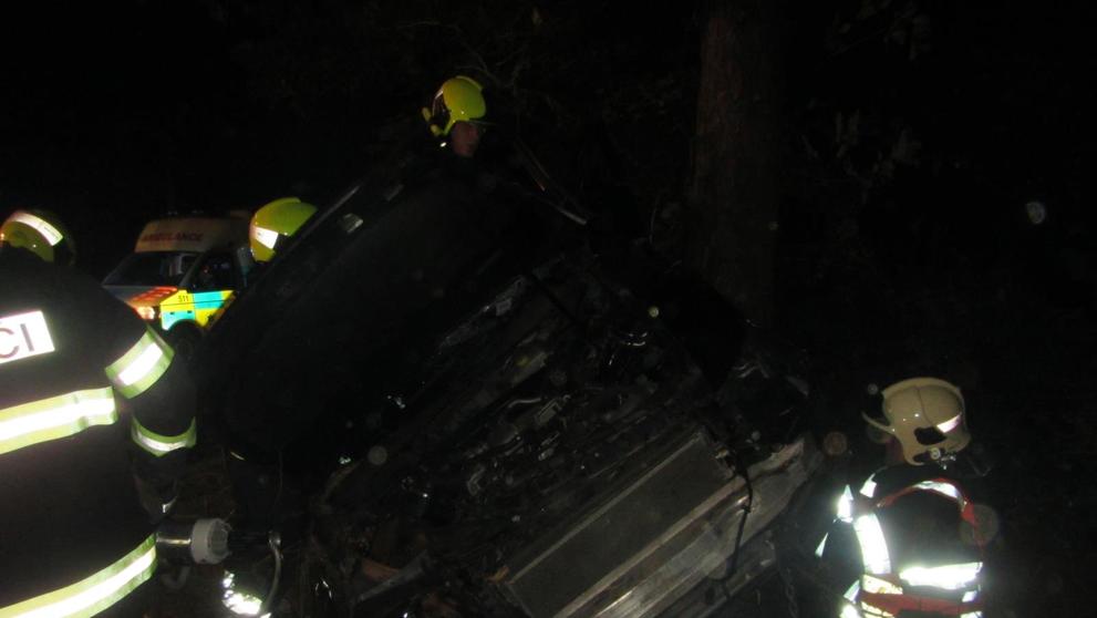 Řidiče a spolujezdce z předního sedadla museli vystříhat hasiči