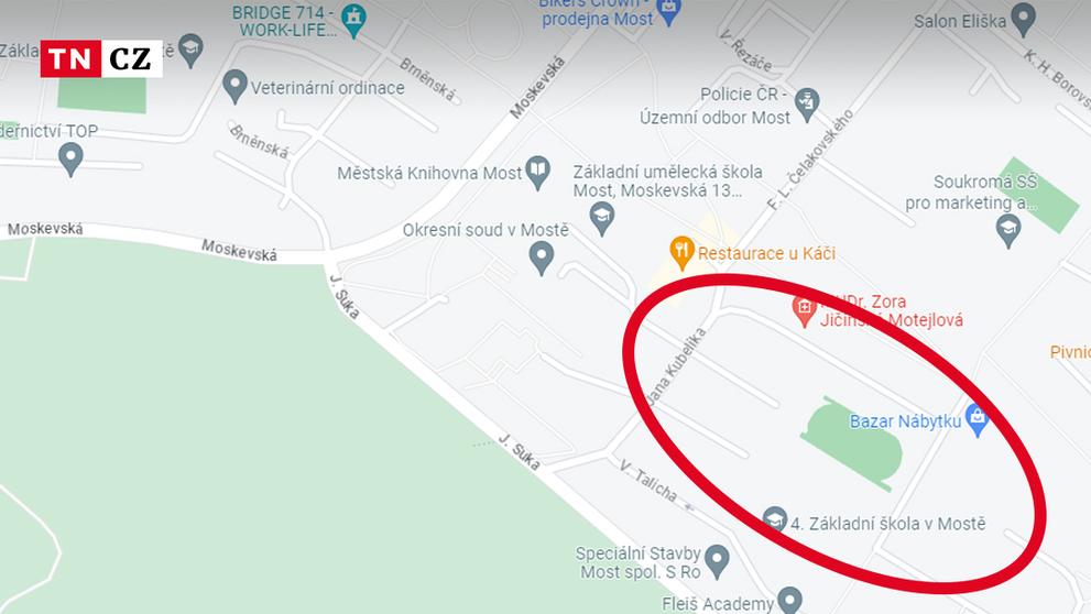 MAPA - Jana Kubelíka, Most - Výskyt divokých prasat