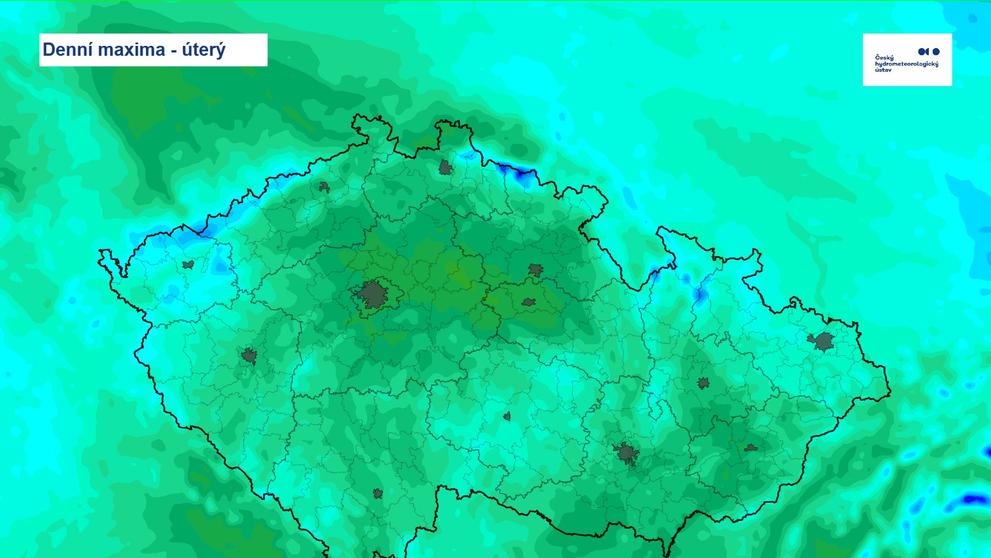 Denní maxima - úterý