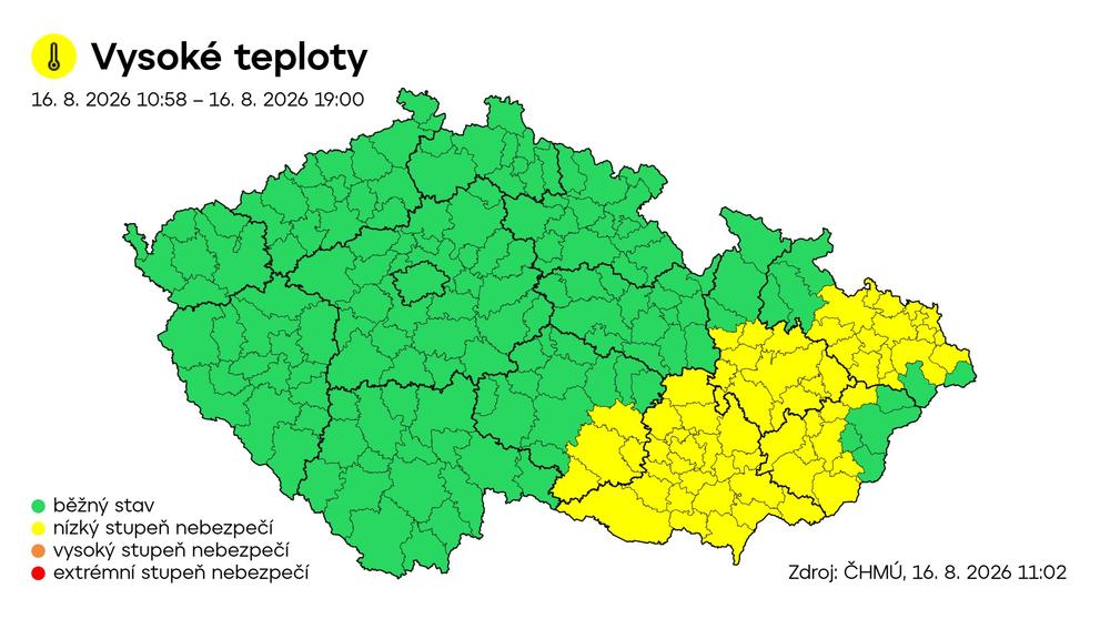 Výstraha ČHMÚ – Vysoké teploty (1)