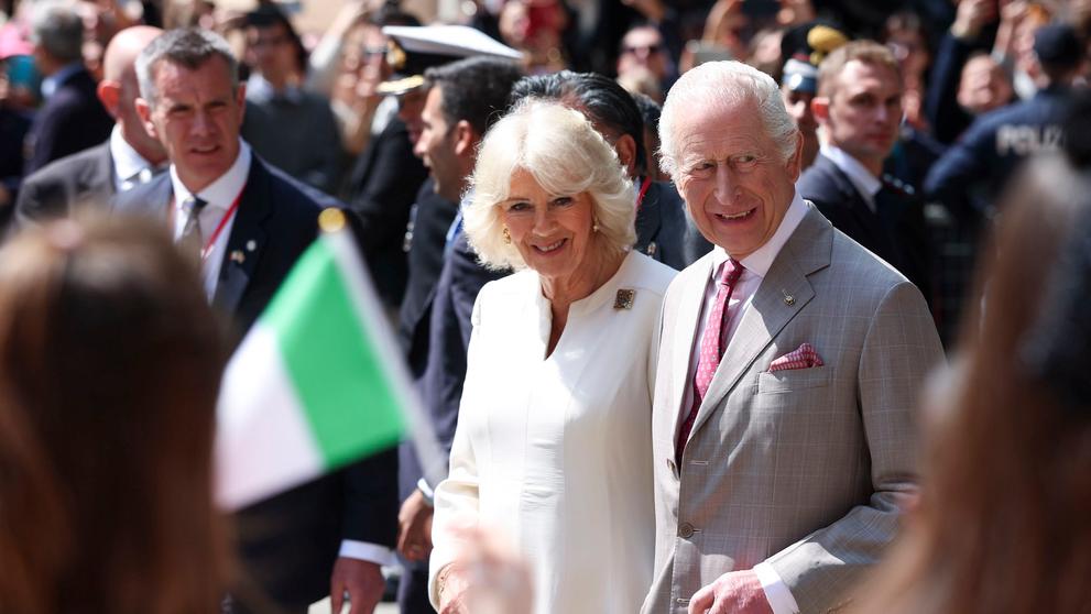 Královna Camilla a král Karel III., 10. 4. 2025 Řím