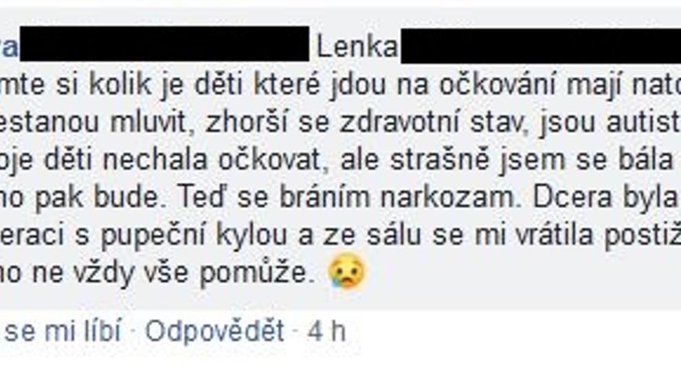 Komentáře lidí na facebooku ke spalničkám - 5