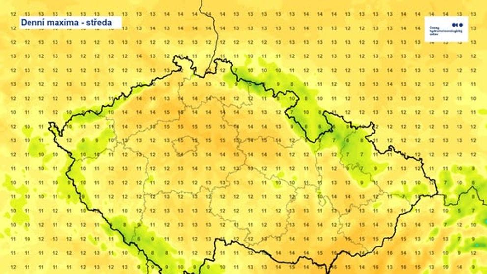 Předpověď na středu 18. 3. 2026