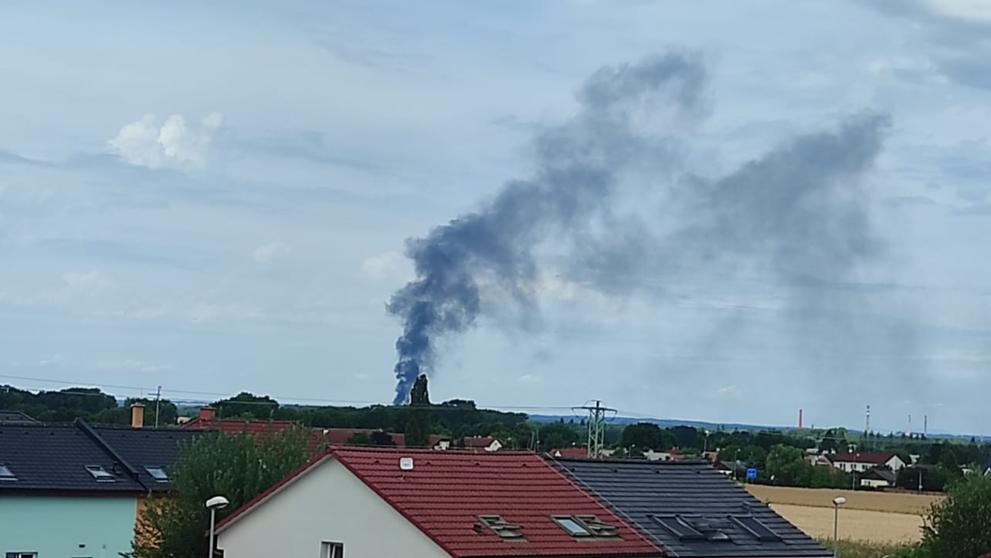 Požár elektroodpadu v Pardubicích