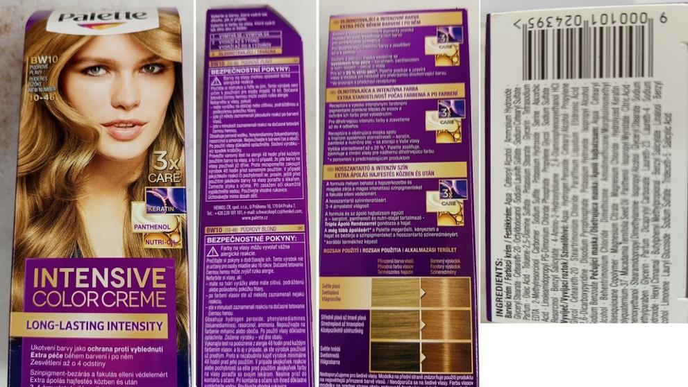 Barva na vlasy Schwarzkopf, Palette INTENSIVE COLOR CREME BW10 Pudrově plavá