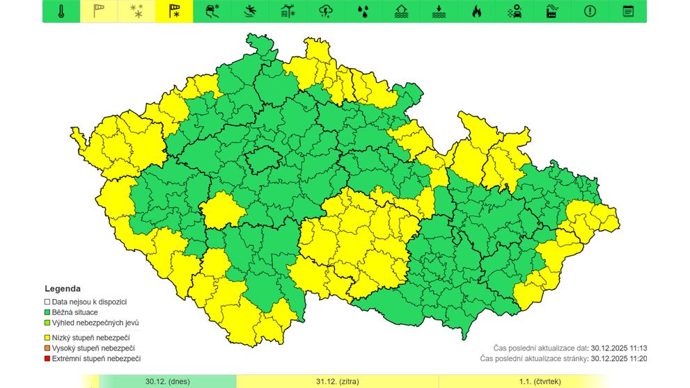 Výstraha ČHMÚ – Sněhové jazyky