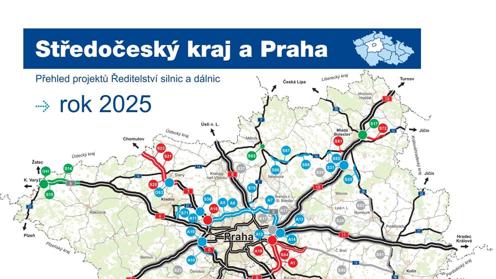 Středočeský kraj a Praha - mapa výstavby