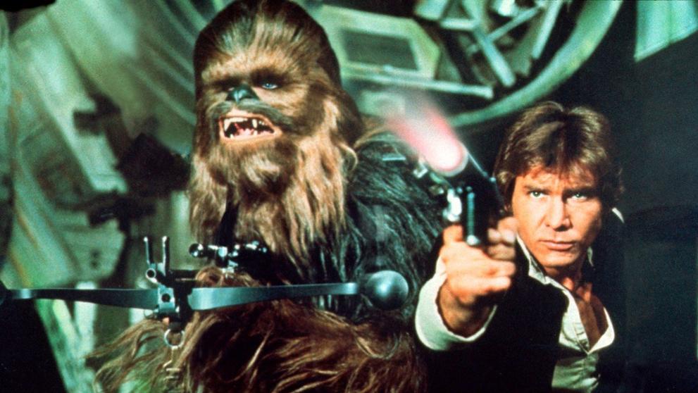 Chewbacca a Han Solo (Peter Mayhew a Harrison Ford)