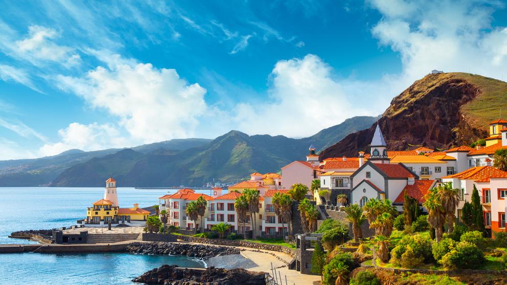 Vesnička Marina da Quinta Grande na ostrově Madeira, Portugalsko
