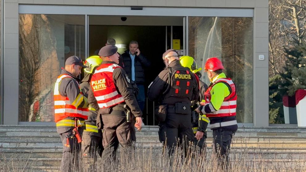 Evakuace budovy ministerstva životního prostředí