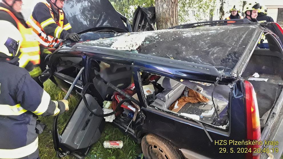 Nehoda osobního auta na Plzeňsku