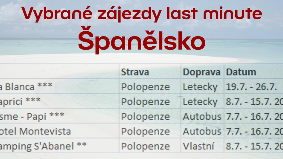 Výběr last minute zájezdů - Španělsko