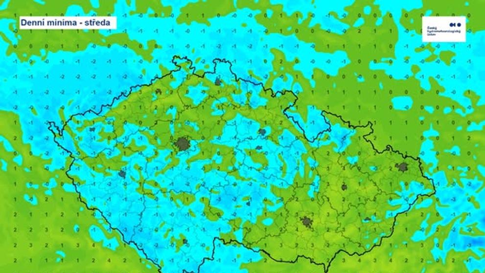 Denní minima - středa