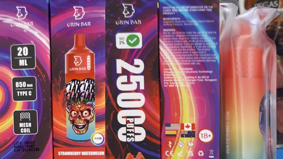 Jednorázová elektronická cigareta Grin bar Strawberry Watermelon