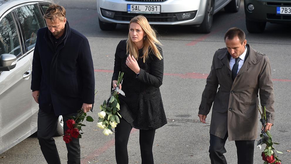Petra Kvitová na pohřbu Jany Novotné