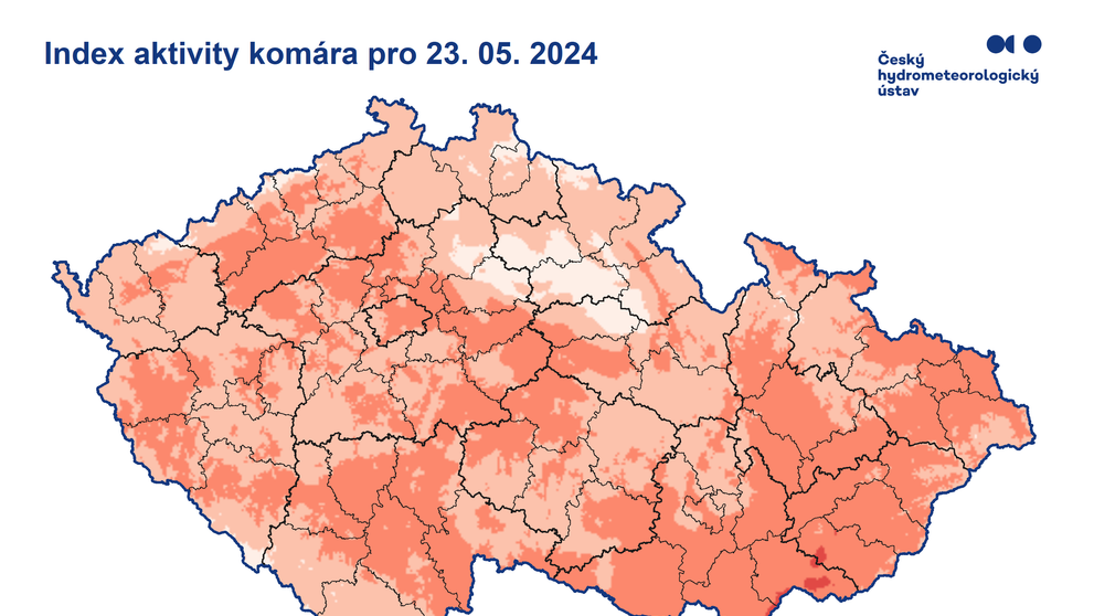 Index aktivity komára pro 23. 5. 2024