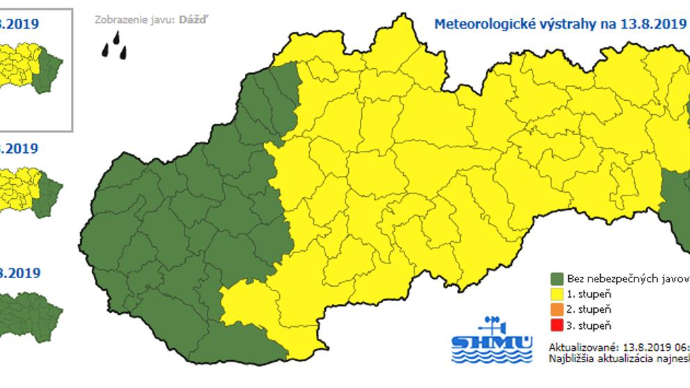 Meteorologické výstrahy - Slovensko