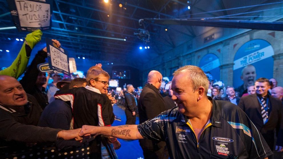 Mnohonásobný šampion Phil Taylor na mistrovství světa v šipkách