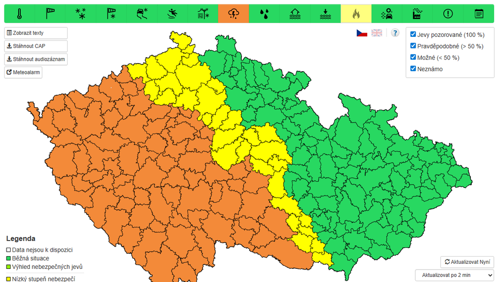 Výstraha před bouřkami (31. 5. 2026)