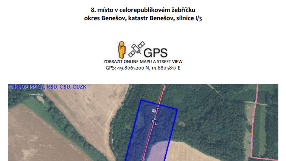 Nejnebezpečnější úseky silnic v ČR - Středočeský kraj - 2