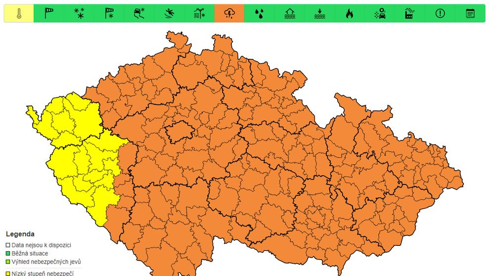 Výstraha před bouřkami, 21. 6. 2024