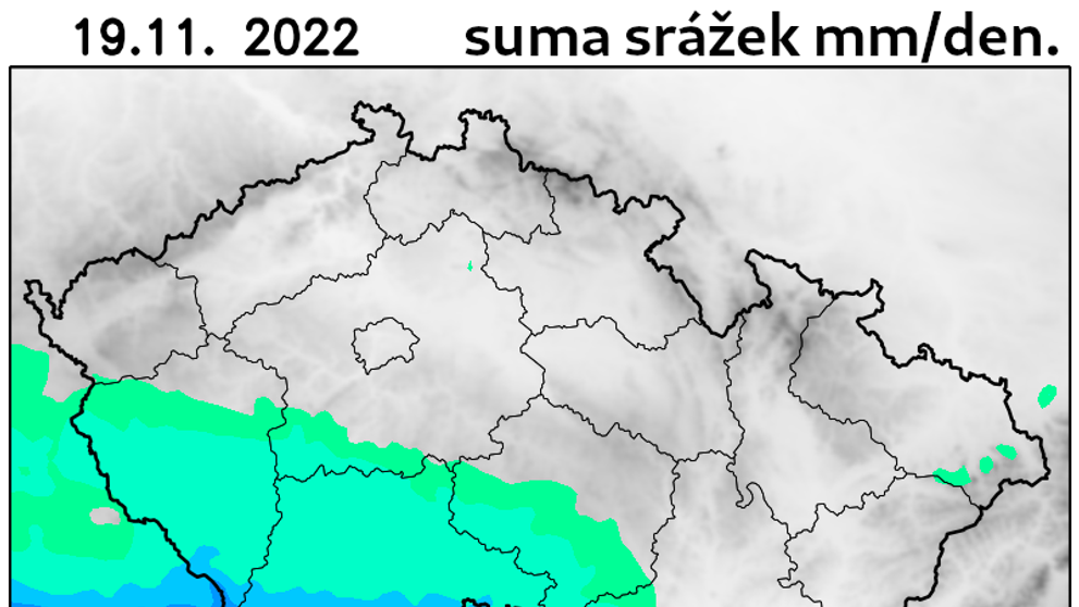 Mapa srážek 19. 11. 