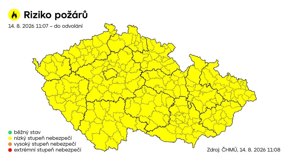 Výstraha ČHMÚ – Riziko požárů