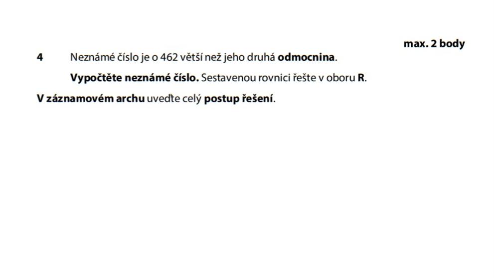 Didaktický test z vyšší úrovně matematiky - 10