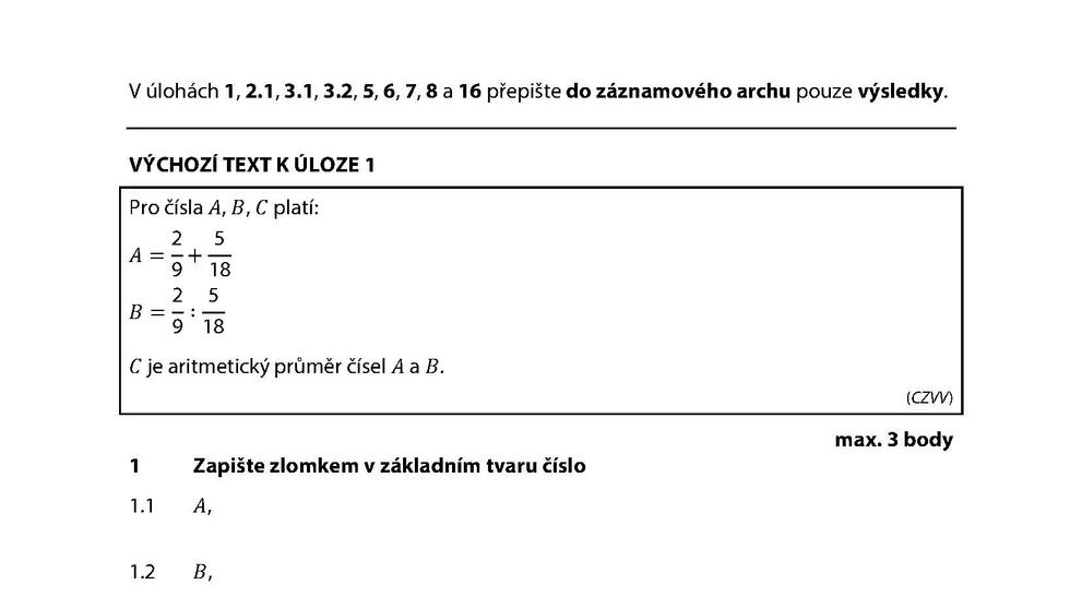 Přijímací zkoušky z matematiky