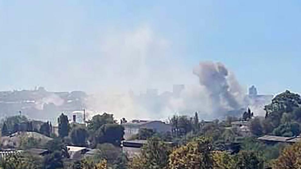 Velitelství ruské flotily ve městě Sevastopol zasáhly rakety, 22. 9. 2023 (2)