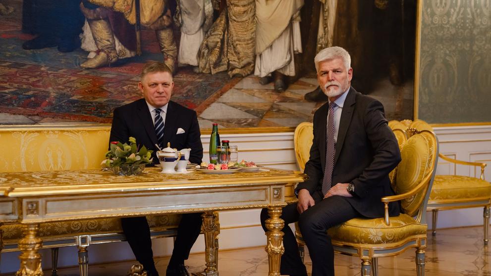 Slovenský premiér Robert Fico a prezident Petr Pavel