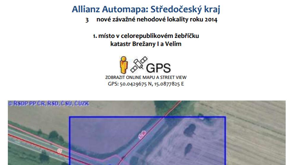 Nejnebezpečnější úseky silnic v ČR - Středočeský kraj - 1