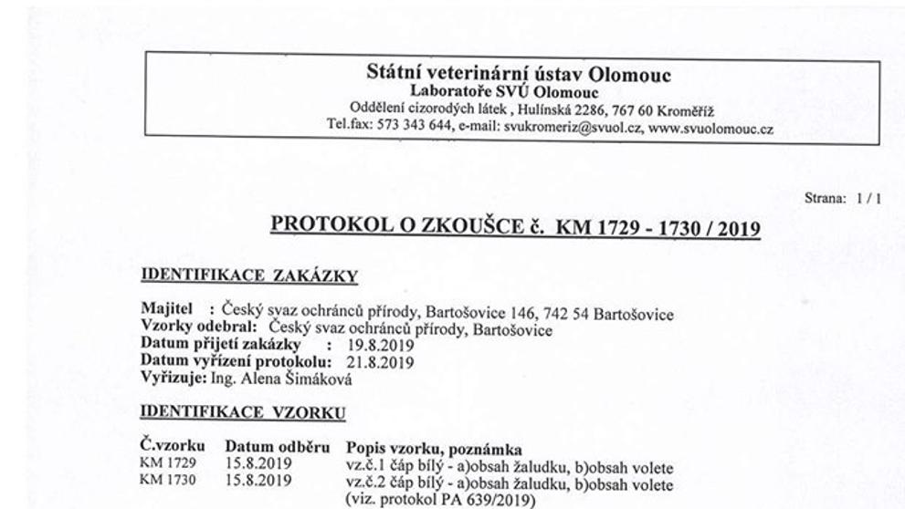 Jed na hraboše Stutox II otrávil čápy - 1