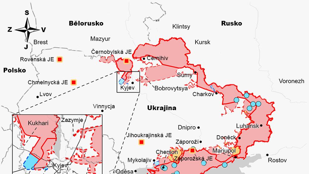 Mapa ruského postupu 23.3.
