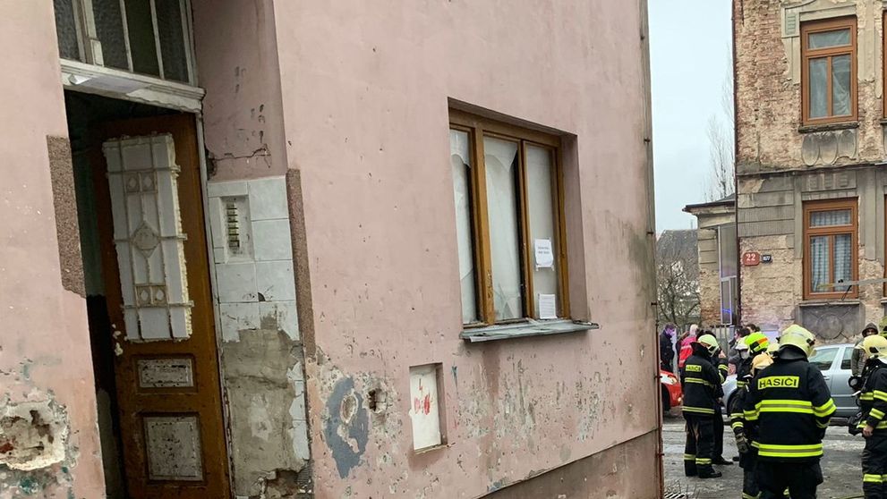 požár budovy v Jablonci nad Nisou