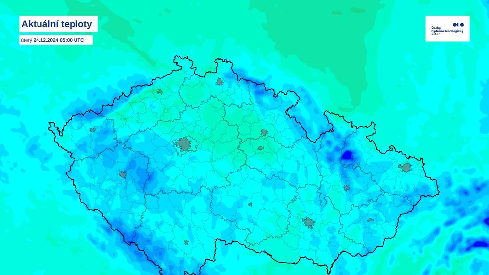 Aktuální teploty – úterý 5:00