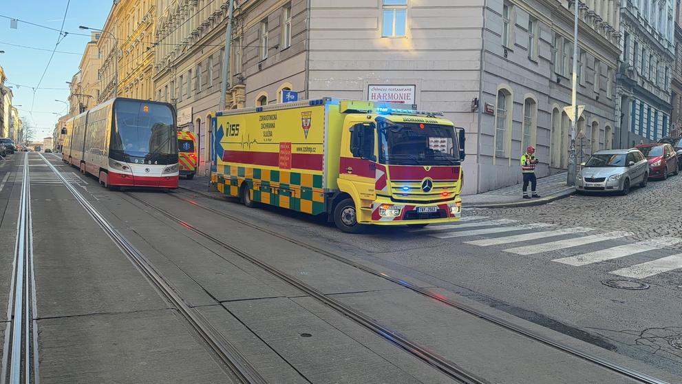 Požár v ulici Přibyslavská v Praze