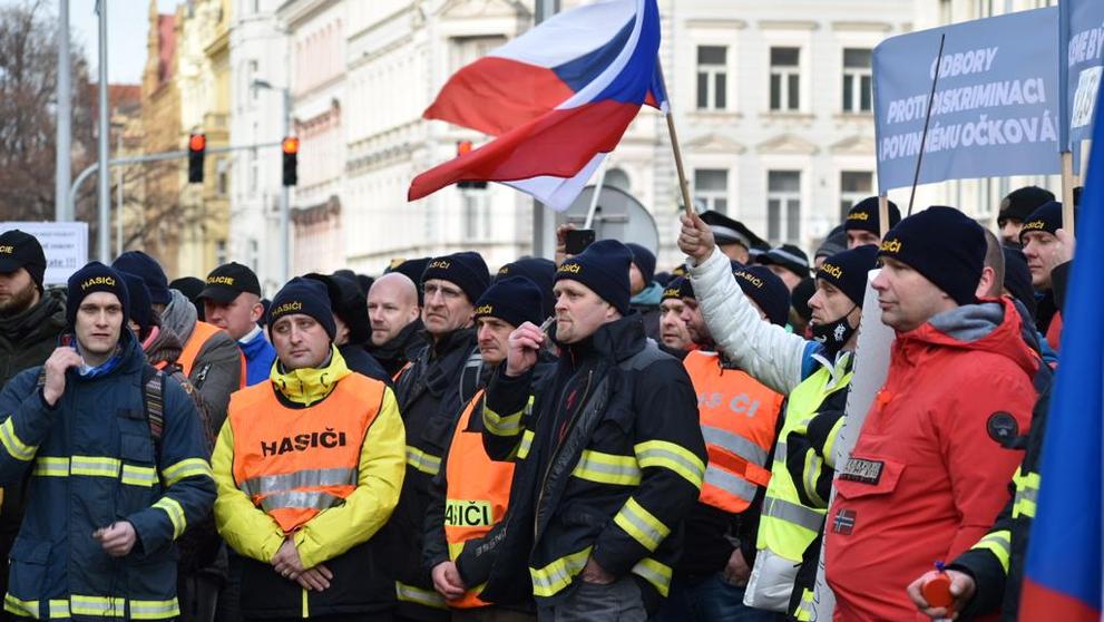Demonstrace proti očkování před Ministerstvem vnitra (1)